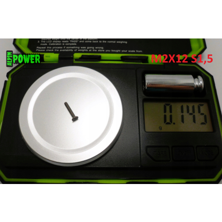 M2x12 śruba tytanowa imbusowa din 7991 tytan grade 2 s1,3/s2,0