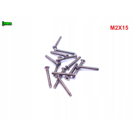 M2x15 śruba tytanowa imbusowa din 7991 tytan grade 2 s1,3
