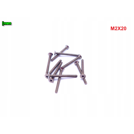 M2x20 śruba tytanowa imbusowa din 7991 tytan grade 2 s1,3