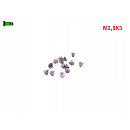 M2,5x3 śruba tytanowa imbusowa din 7991 tytan grade 2 s2,0 śruby tytanowe