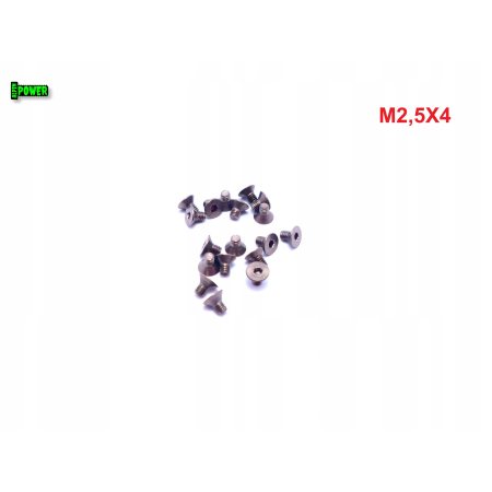 M2,5x4 śruba tytanowa imbusowa din 7991 tytan grade 2 s1,5/s2,0