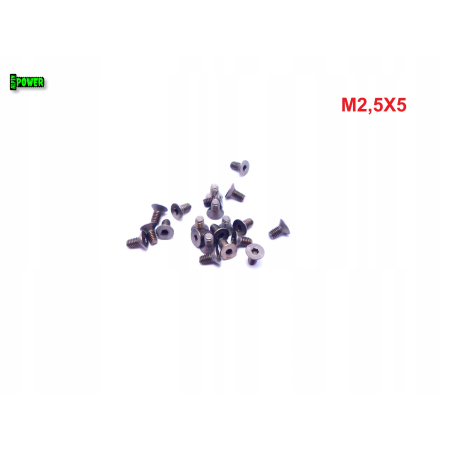 M2,5x5 śruba tytanowa imbusowa din 7991 tytan grade 2 s1,5/s2,0