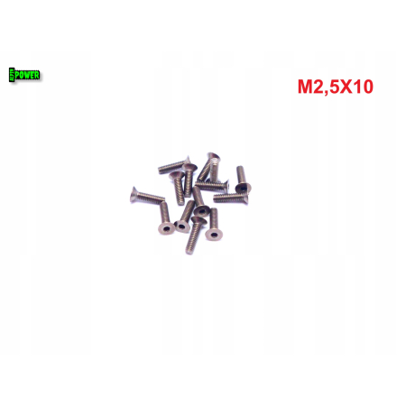 M2,5x10 śruba tytanowa imbusowa din 7991 tytan grade 2 s1,5/s2,0