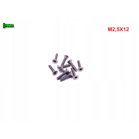 M2,5x12 śruba tytanowa imbusowa din 7991 tytan grade 2 s1,5/s2,0