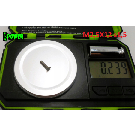 M2,5x12 śruba tytanowa imbusowa din 7991 tytan grade 2 s1,5/s2,0