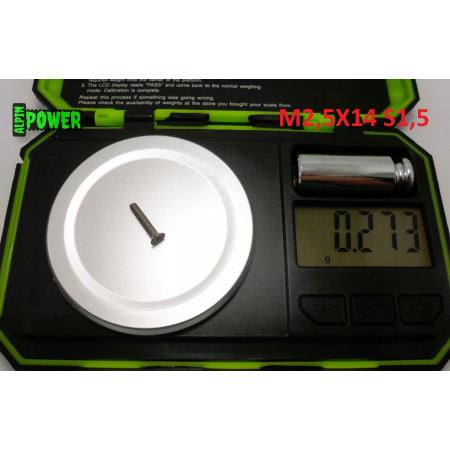 M2,5x14 śruba tytanowa imbusowa din 7991 tytan grade 2 s1,5