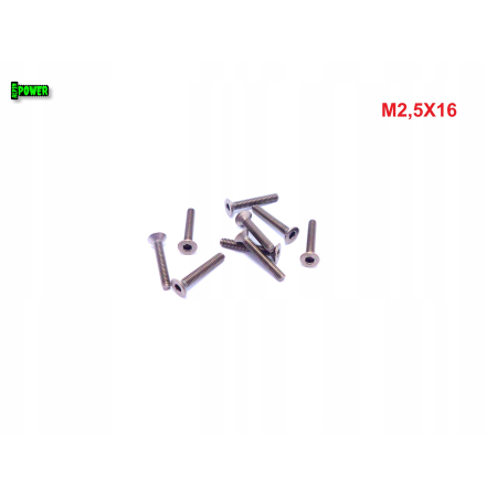 M2,5x16 śruba tytanowa imbusowa din 7991 tytan grade 2 s1,5