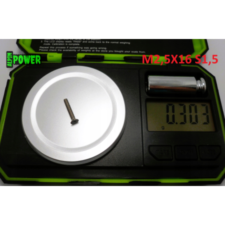 M2,5x16 śruba tytanowa imbusowa din 7991 tytan grade 2 s1,5