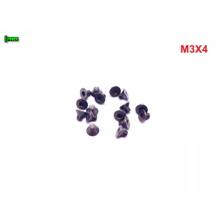 M3x4 śruba tytanowa z łbem stożkowym imbusowa din 7991 tytan grade 2