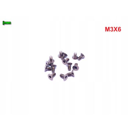 M3x6 śruba tytanowa z łbem stożkowym imbusowa din 7991 tytan grade 2