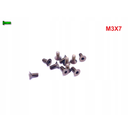 M3x7 śruba tytanowa z łbem stożkowym imbusowa din 7991 tytan grade 2