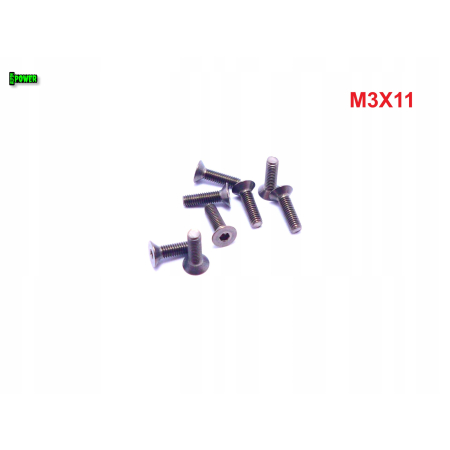 M3x11 śruba tytanowa z łbem stożkowym imbusowa din 7991 tytan grade 2