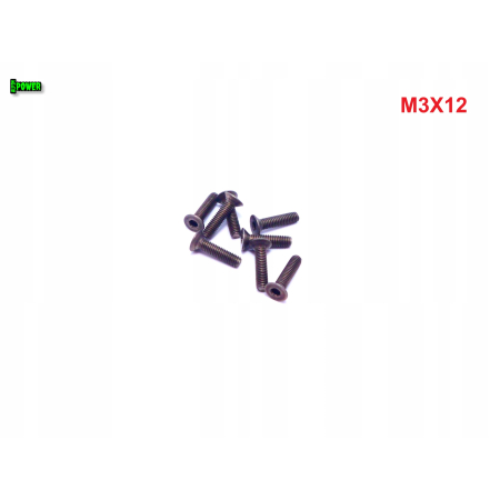 M3x12 śruba tytanowa z łbem stożkowym imbusowa din 7991 tytan grade 2