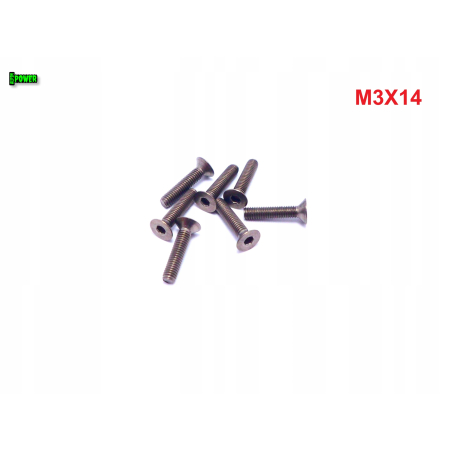 M3x14 śruba tytanowa z łbem stożkowym imbusowa din 7991 tytan grade 2