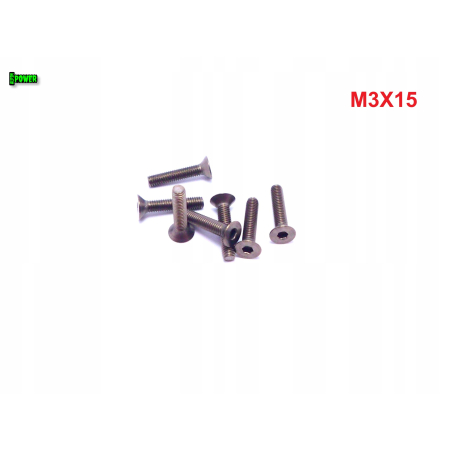 M3x15 śruba imbusowa din 7991 tytanowa grade 2