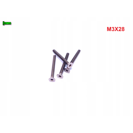 M3x28 śruba tytanowa imbusowa din 7991 tytan gr2 śruby tytanowe stożkowe