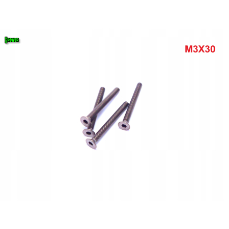 M3x30 śruba tytanowa z łbem stożkowym imbusowa din 7991 tytan grade 2