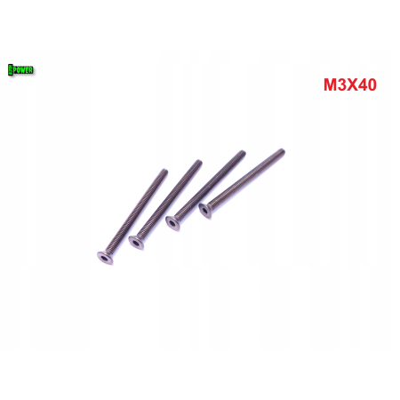 M3x40 śruba tytanowa z łbem stożkowym imbusowa din 7991 tytan grade 2