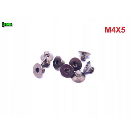 M4x5 śruba tytanowa z łbem stożkowym imbusowa din 7991 tytan grade 2