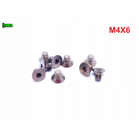 M4x6 śruba tytanowa z łbem stożkowym imbusowa din 7991 tytan grade 2