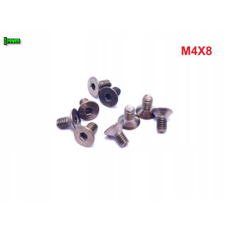 M4x8 śruba tytanowa z łbem stożkowym imbusowa din 7991 tytan grade 2