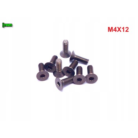 M4x12 śruba tytanowa z łbem stożkowym imbusowa din 7991 tytan grade 2