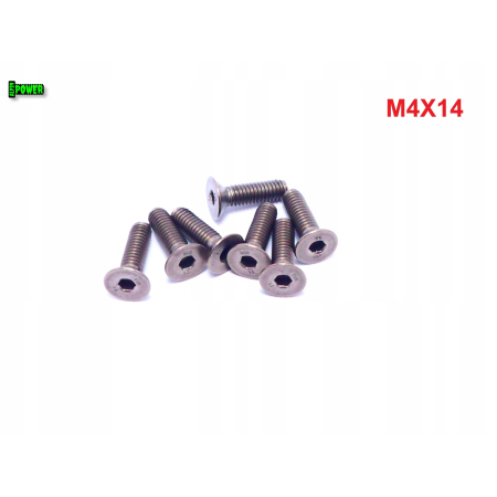 M4x14 śruba tytanowa z łbem stożkowym imbusowa din 7991 tytan grade 2