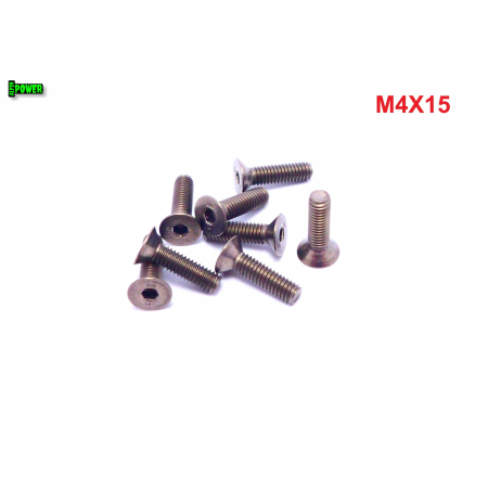 M4x15 śruba tytanowa z łbem stożkowym imbusowa din 7991 tytan grade 2