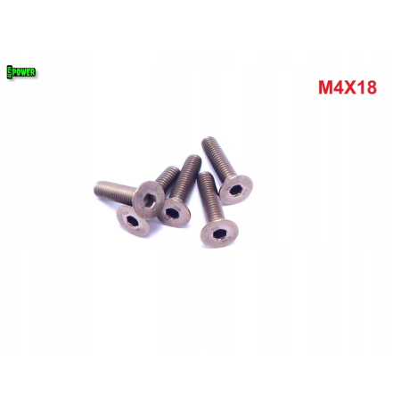 M4x18 śruba tytanowa z łbem stożkowym imbusowa din 7991 tytan grade 2