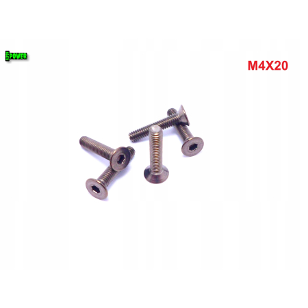 M4x20 śruba tytanowa z łbem stożkowym imbusowa din 7991 tytan grade 2