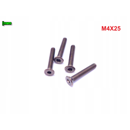 M4x25 śruba tytanowa z łbem stożkowym imbusowa din 7991 tytan grade 2