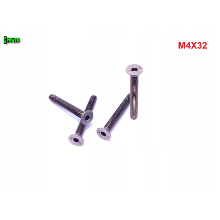 M4x32 śruba tytanowa z łbem stożkowym imbusowa din 7991 tytan grade 2