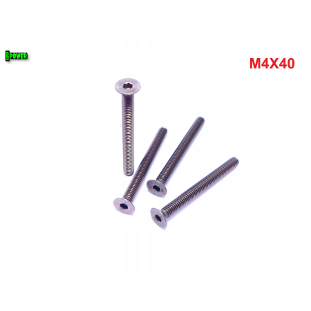 M4x40 śruba tytanowa z łbem stożkowym imbusowa din 7991 tytan grade 2