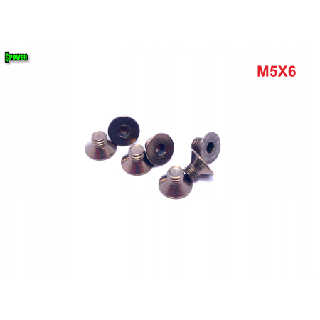 M5x6 śruba tytanowa z łbem stożkowym imbusowa din 7991 tytan grade 2