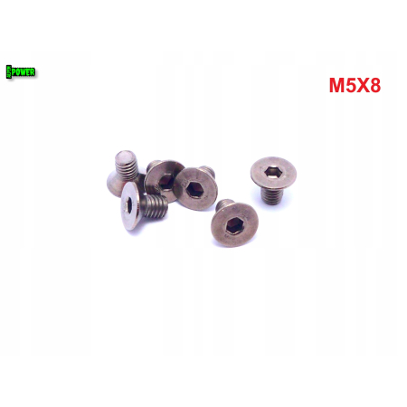 M5x8 śruba tytanowa z łbem stożkowym imbusowa din 7991 tytan grade 2