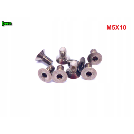 M5x10 śruba tytanowa z łbem stożkowym imbusowa din 7991 tytan grade 2