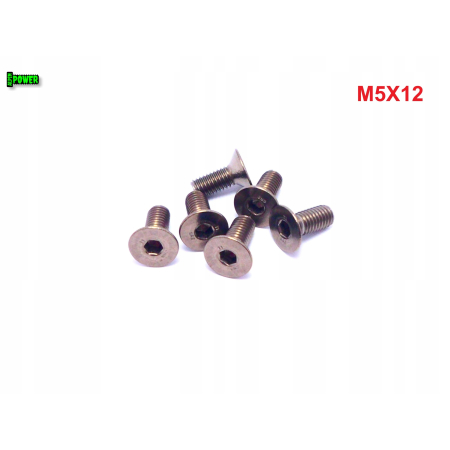 M5x12 śruba tytanowa z łbem stożkowym imbusowa din 7991 tytan grade 2