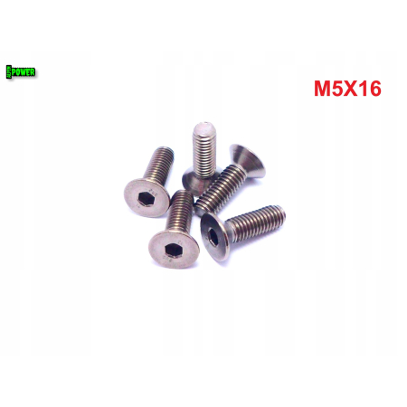 M5x16 śruba tytanowa z łbem stożkowym imbusowa din 7991 tytan grade 2