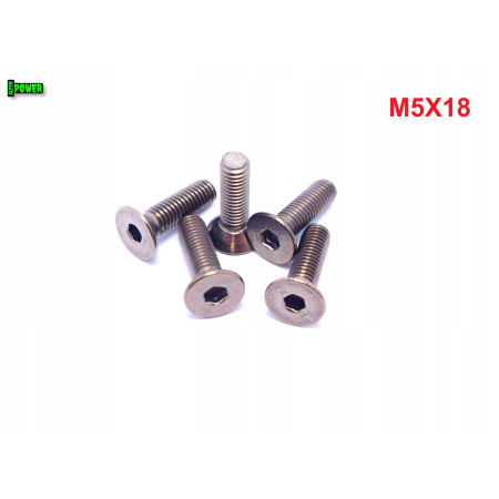 M5x18 śruba tytanowa z łbem stożkowym imbusowa din 7991 tytan grade 2