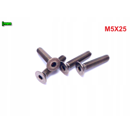 M5x25 śruba tytanowa z łbem stożkowym imbusowa din 7991 tytan grade 2