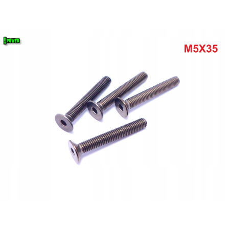 M5x35 śruba tytanowa z łbem stożkowym imbusowa din 7991 tytan grade 2