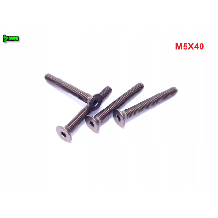 M5x40 śruba tytanowa z łbem stożkowym imbusowa din 7991 tytan grade 2