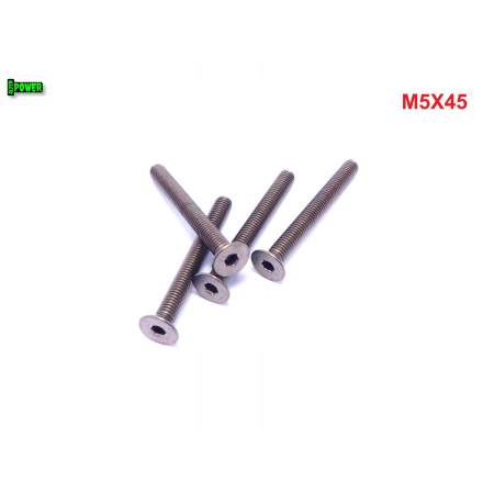 M5x45 śruba tytanowa z łbem stożkowym imbusowa din 7991 tytan grade 2