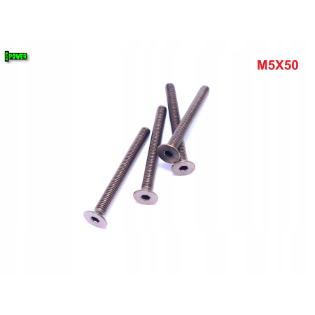 M5x50 śruba tytanowa z łbem stożkowym imbusowa din 7991 tytan grade 2