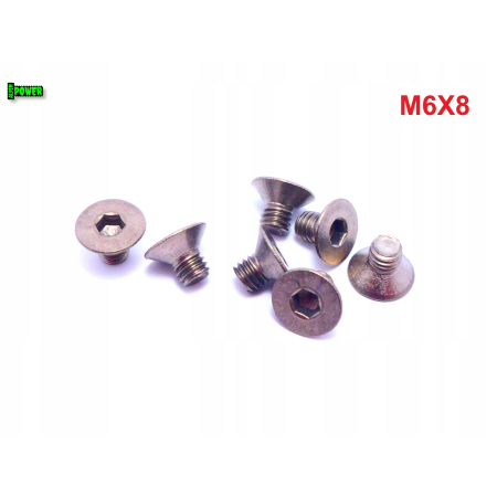 M6x8 śruba imbusowa din 7991 tytanowa