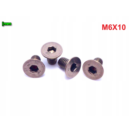 M6x10 śruba tytanowa z łbem stożkowym imbusowa din 7991 tytan grade 2