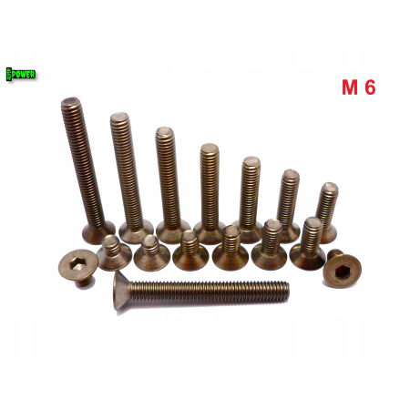 M6x10 śruba tytanowa z łbem stożkowym imbusowa din 7991 tytan grade 2