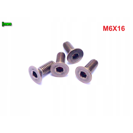 M6x16 śruba tytanowa z łbem stożkowym imbusowa din 7991 tytan grade 2