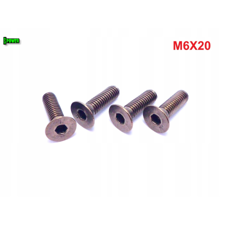 M6x20 śruba tytanowa z łbem stożkowym imbusowa din 7991 tytan grade 2