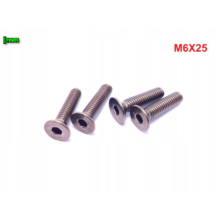 M6x25 śruba tytanowa z łbem stożkowym imbusowa din 7991 tytan grade 2